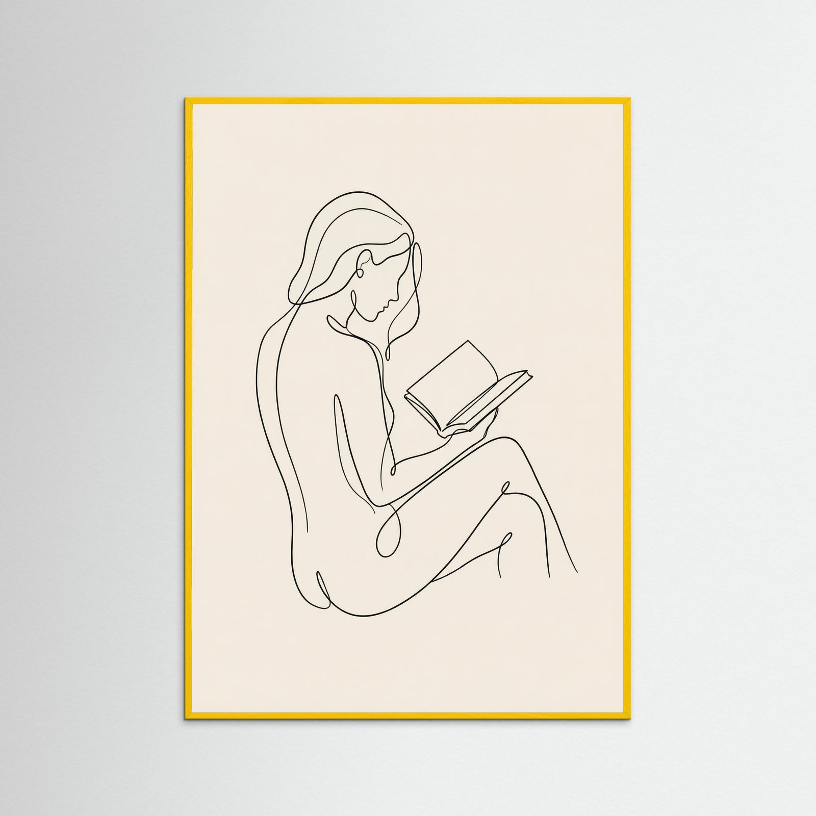 Yellow Wood Contemplative Line Portrait