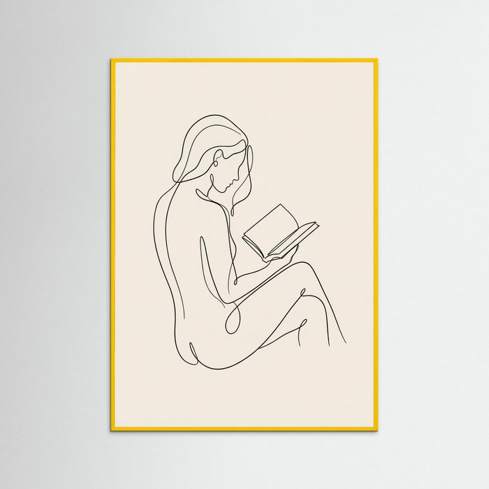 Yellow Wood Contemplative Line Portrait