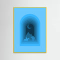 Yellow Wood Cool Desert Night Poster