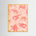 Coral and Lobster peachy fuzz pattern Poster – poster and art print
