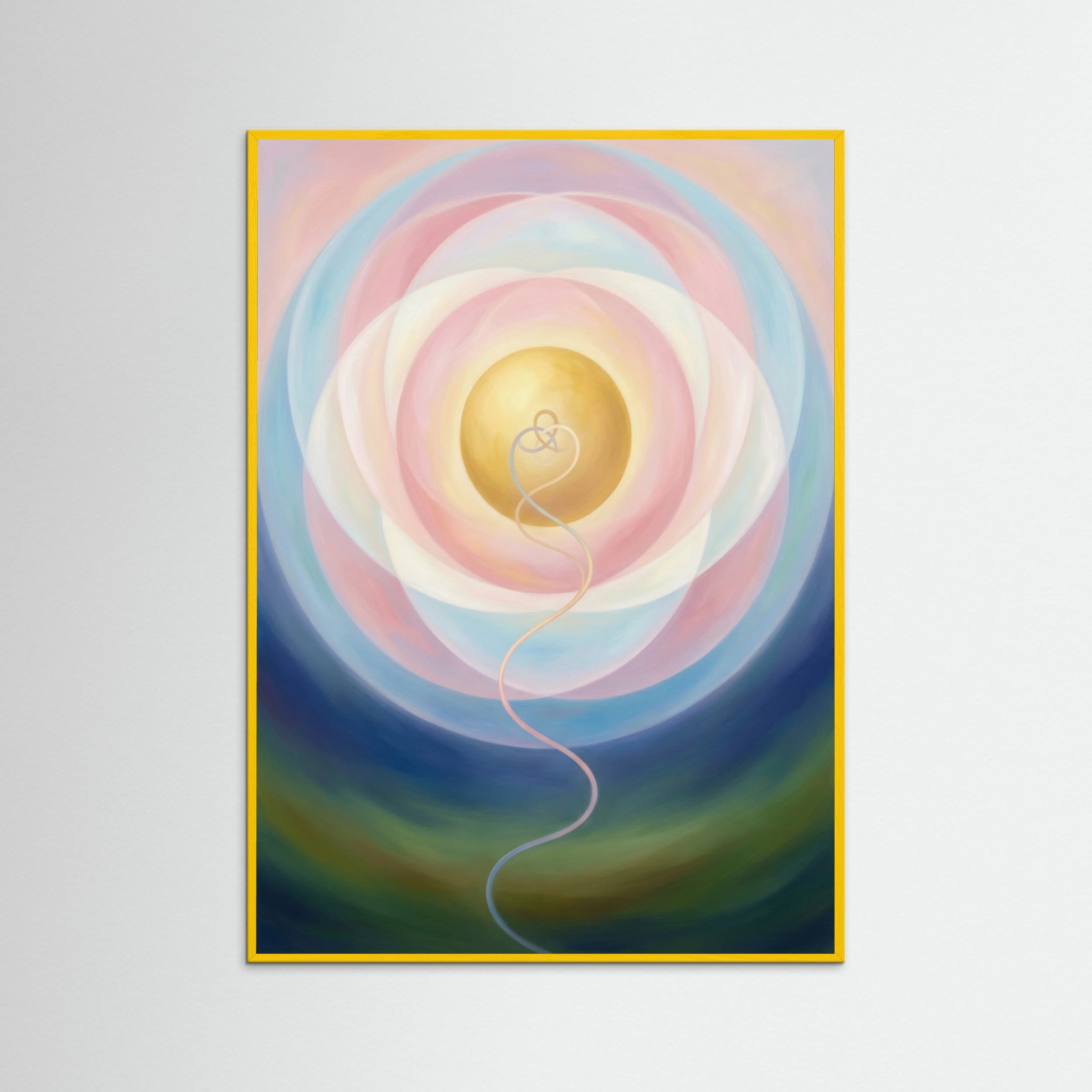 Yellow Wood Cosmic Heart Bloom