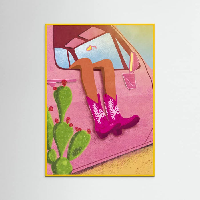 Yellow Wood Cowgirl Poster