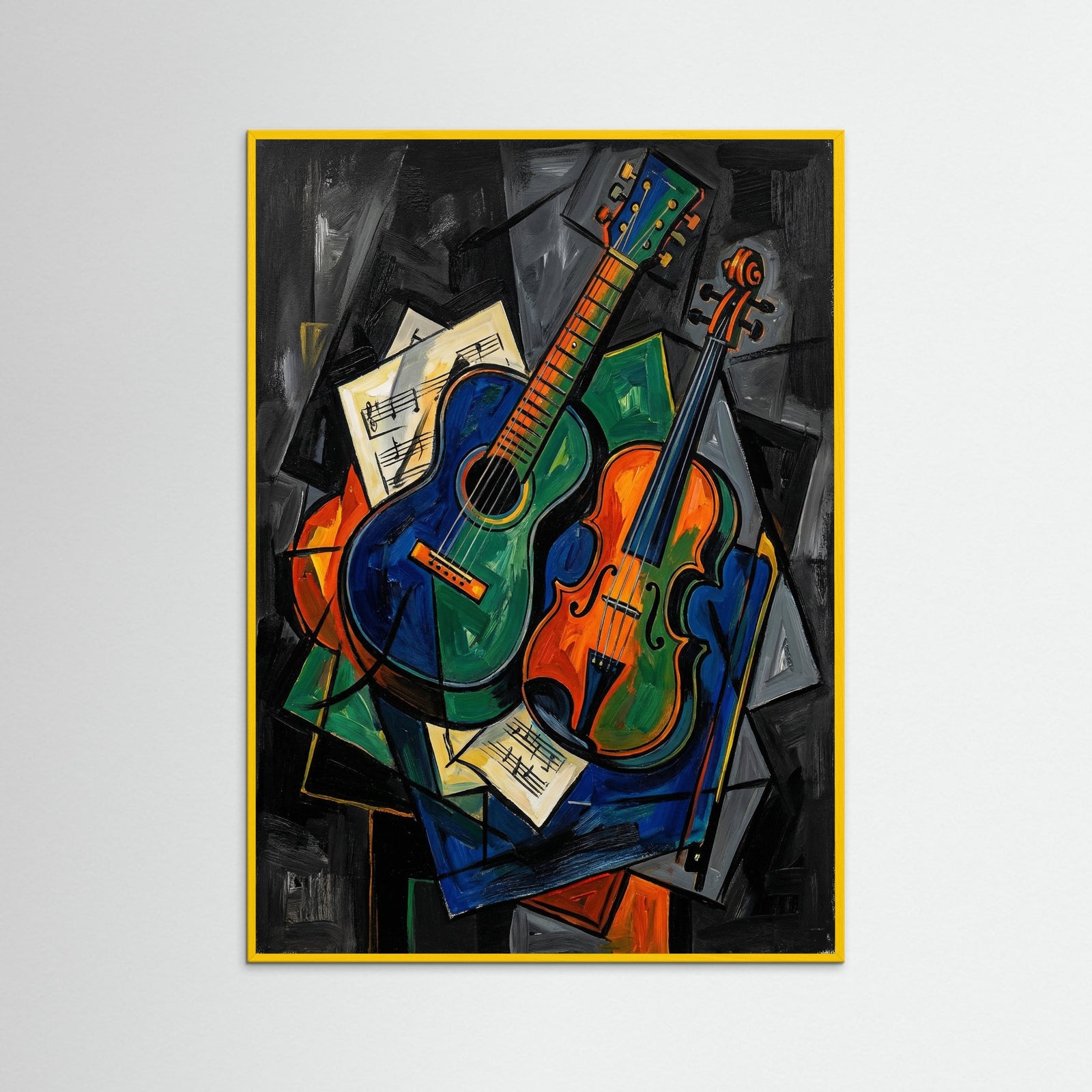 Yellow Wood Cubist Seated Woman