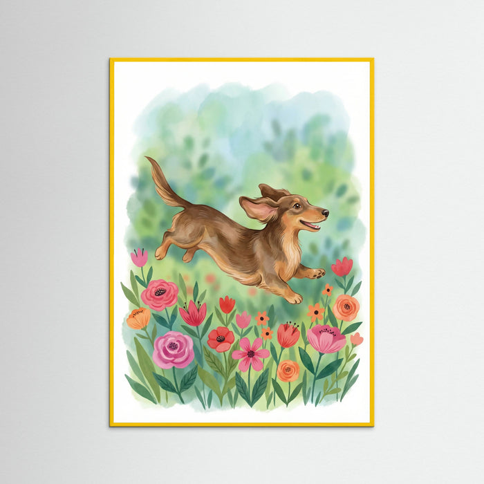 Yellow Wood Dachshund Trio