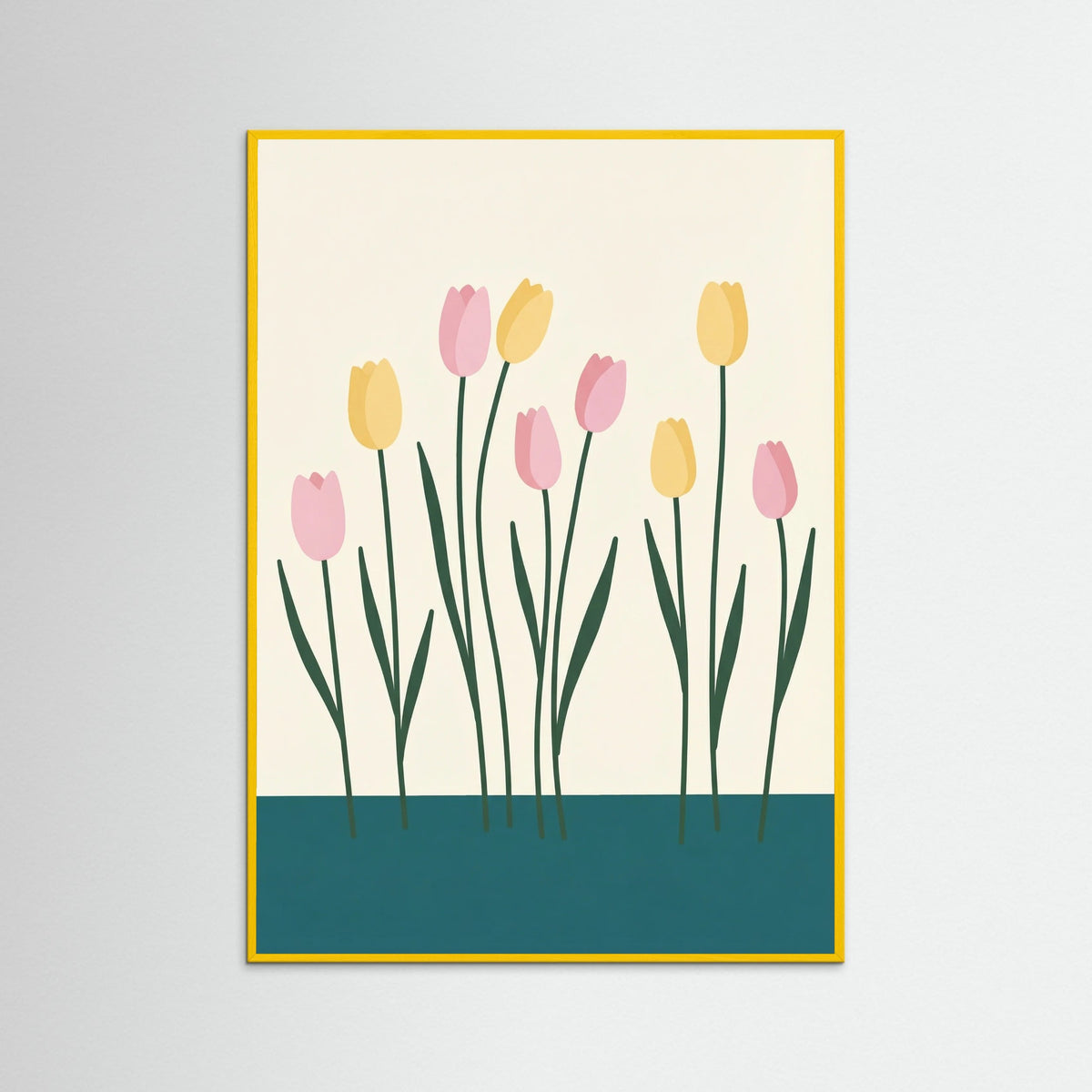 Yellow Wood Daisies in Blue