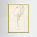 Yellow Wood Dancing Figure Sketch