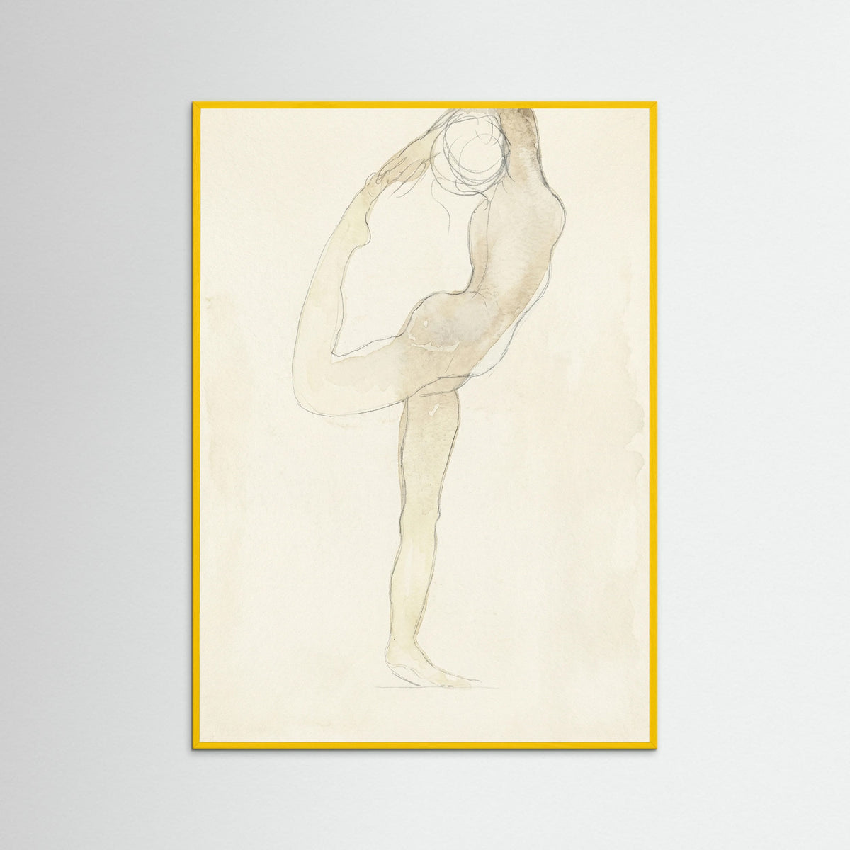 Yellow Wood Dancing Figure Sketch