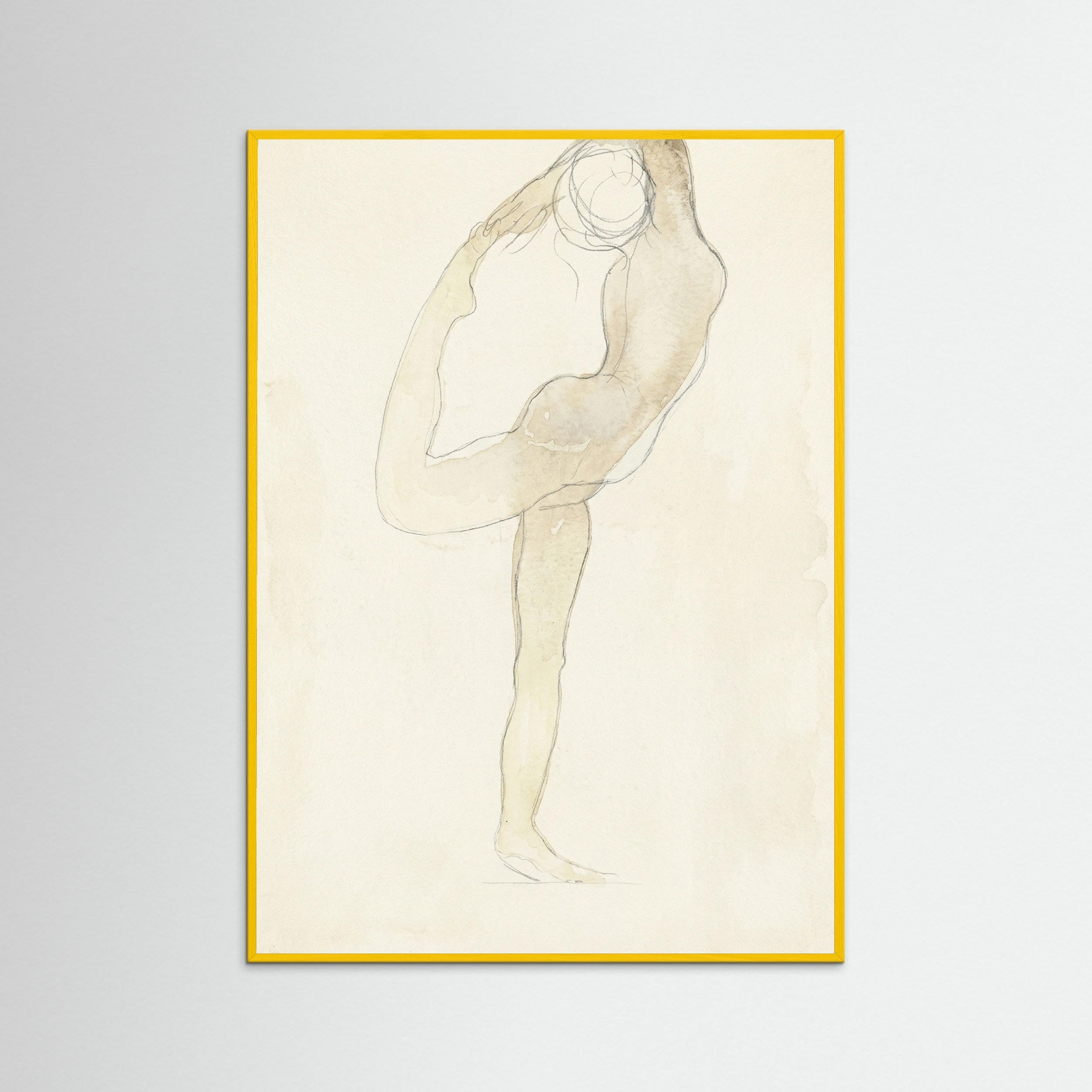 Yellow Wood Dancing Figure Sketch