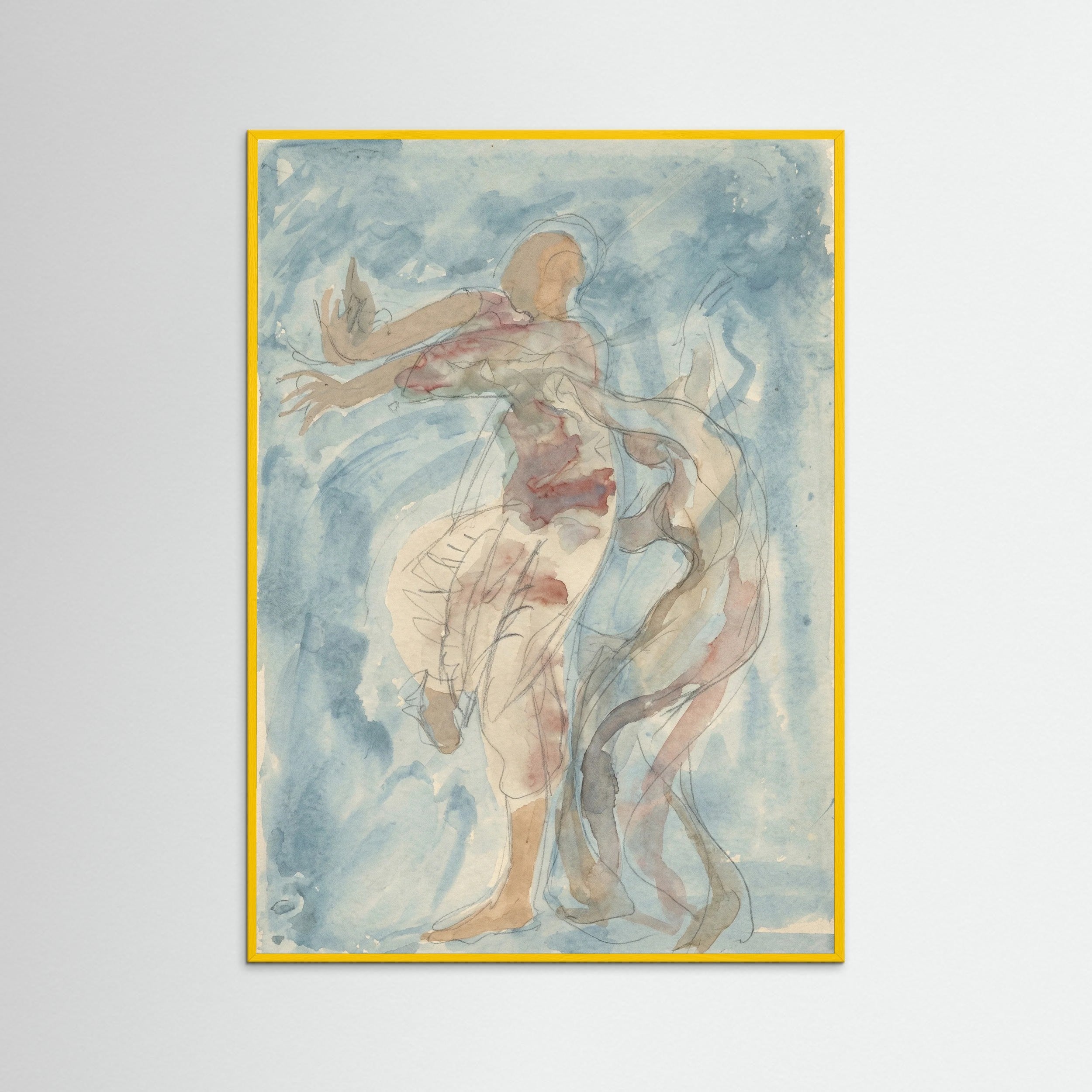Yellow Wood Dancing Figure Study