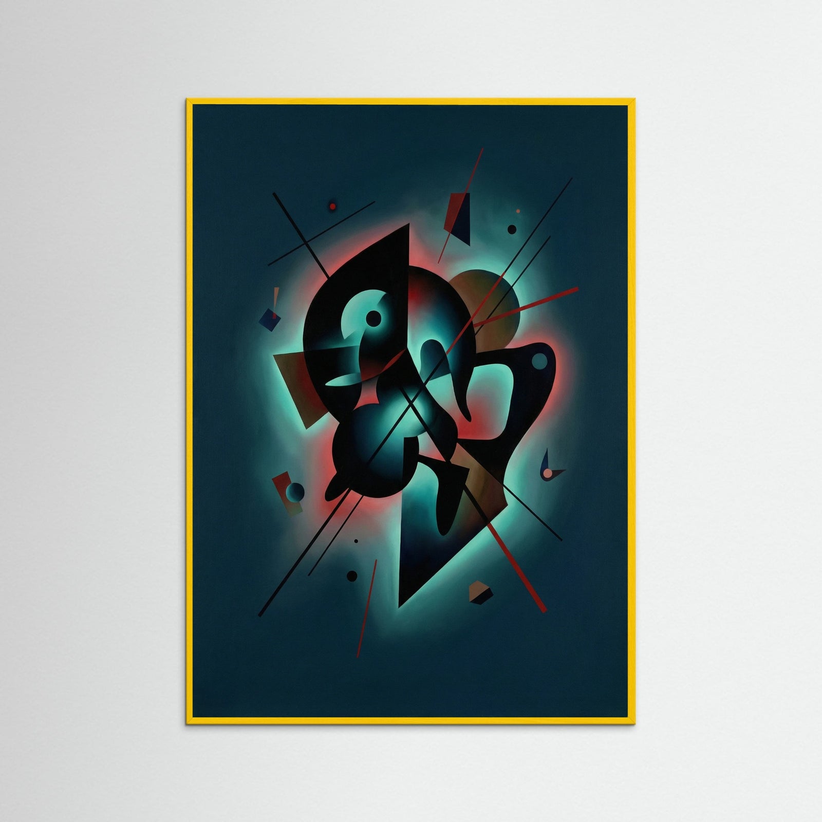 Yellow Wood Dark Geometric Flow