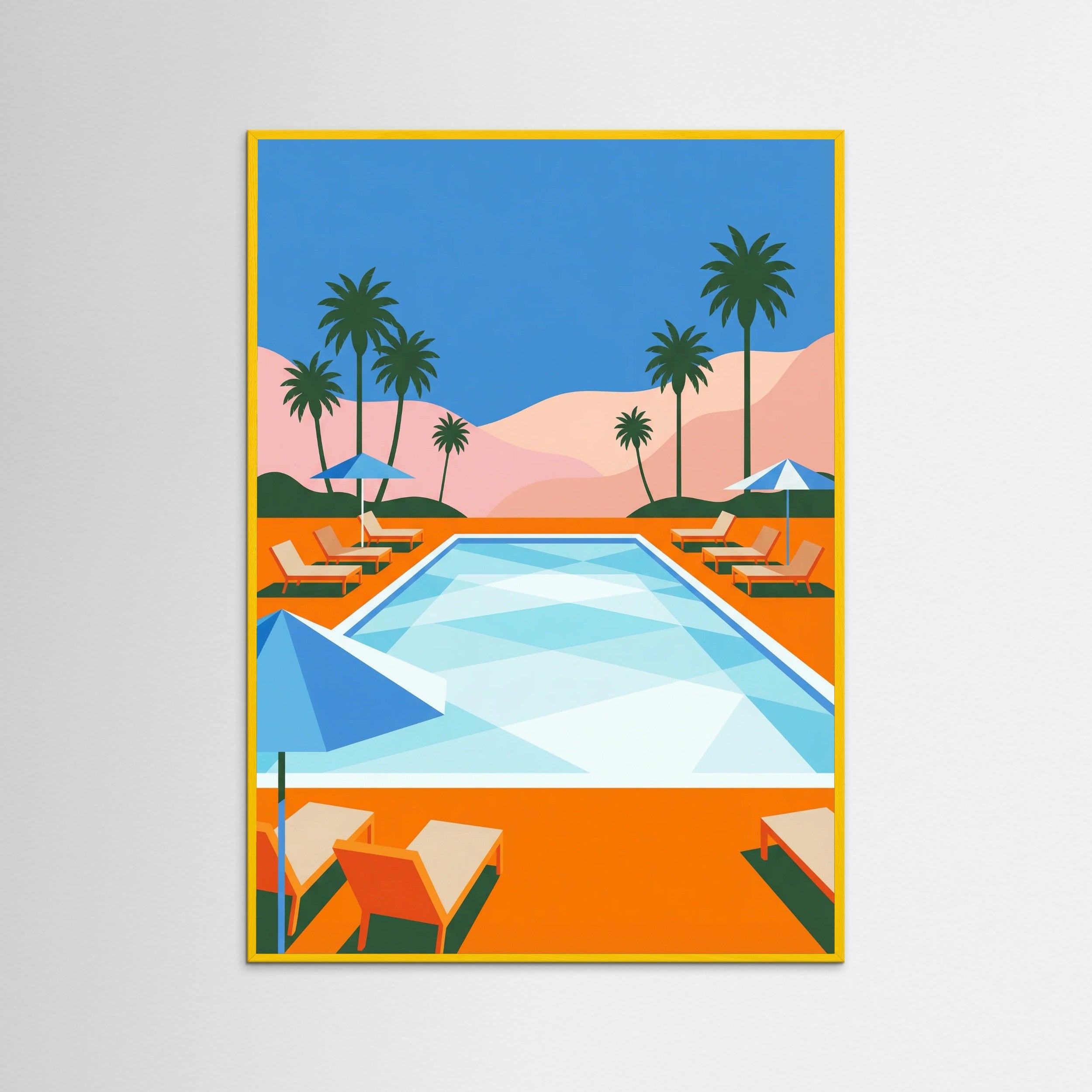 Yellow Wood Desert Mid Century