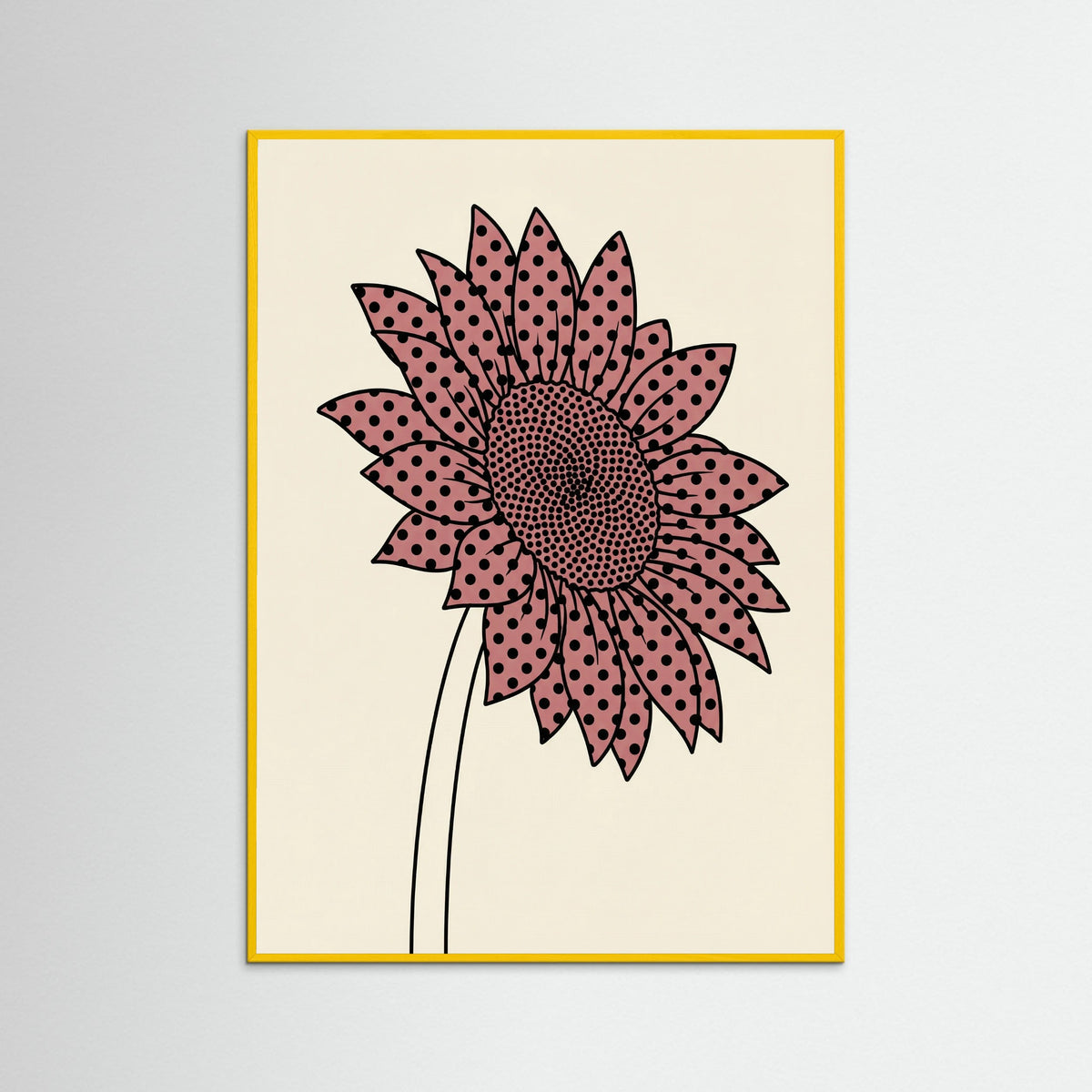 Yellow Wood Dotted Mushroom Whimsy