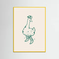 Yellow Wood Duck wearing Western Boots in green Poster