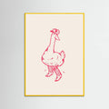Yellow Wood Duck wearing Western Boots in pink Poster