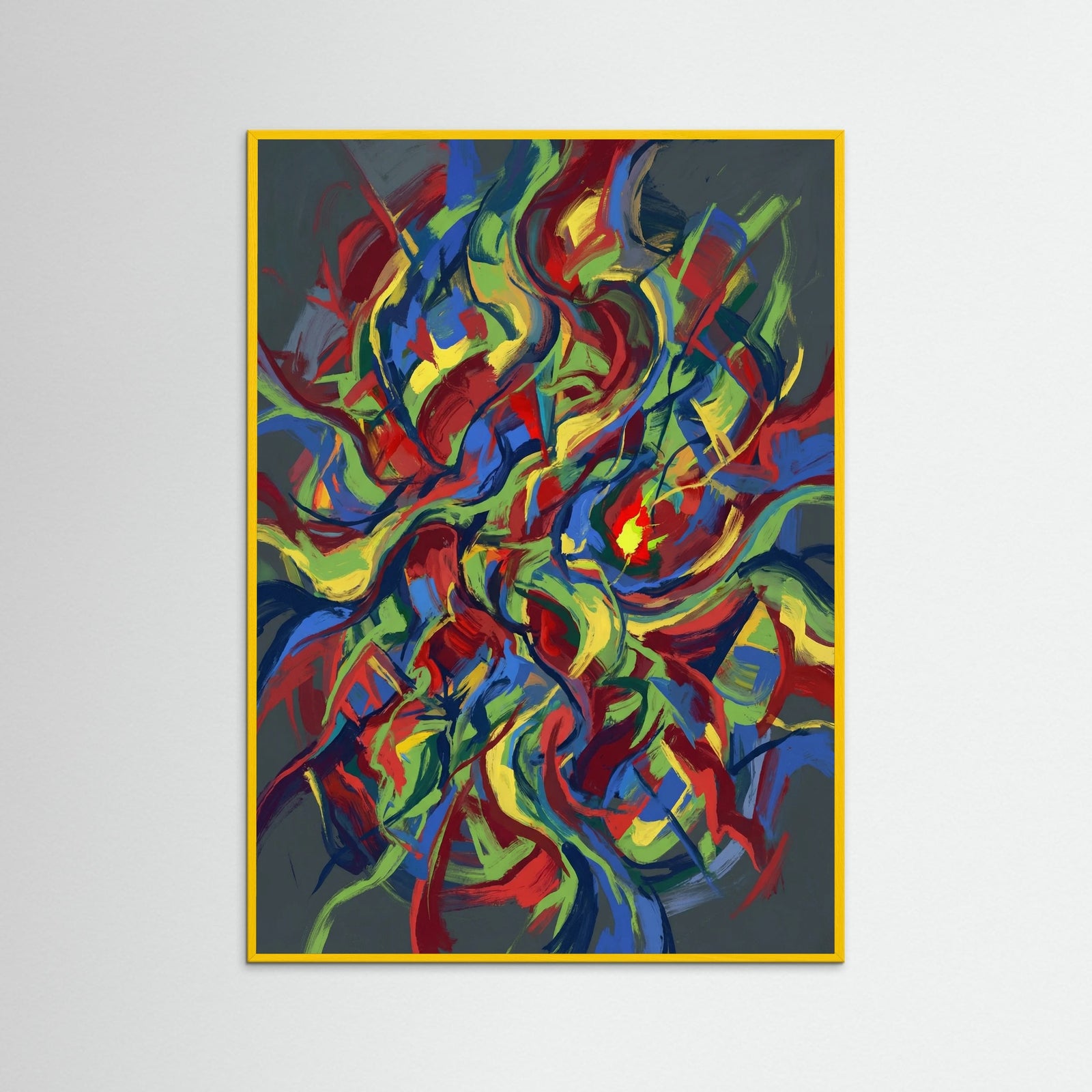 Yellow Wood Dynamic Abstraction Beige