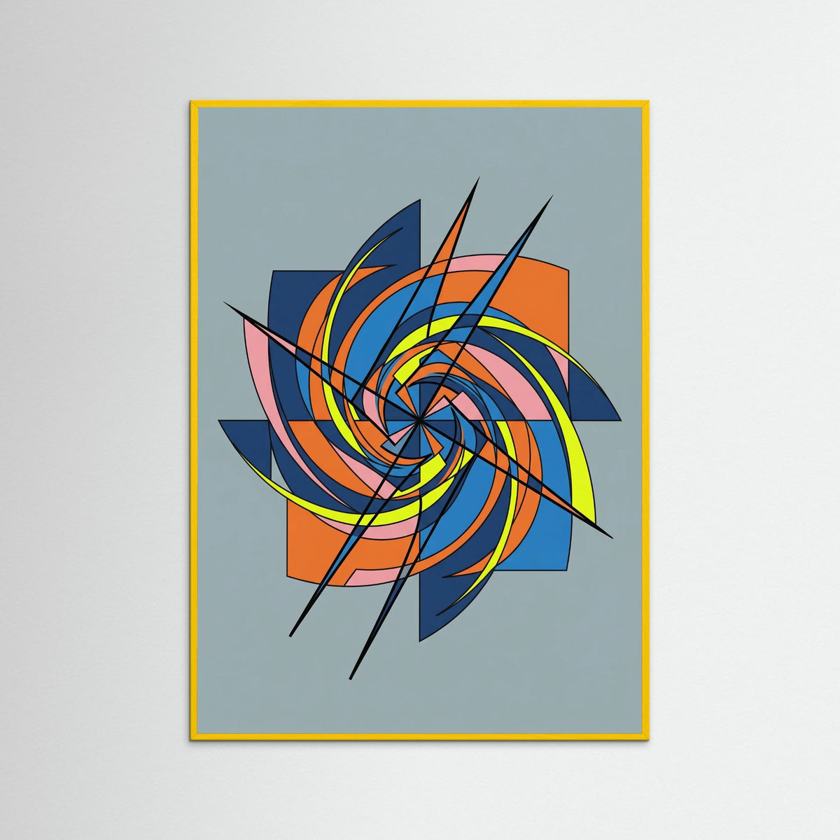Yellow Wood Dynamic Abstraction Gray