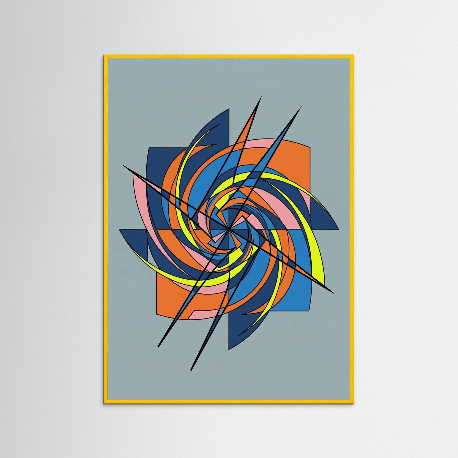 Yellow Wood Dynamic Abstraction Gray