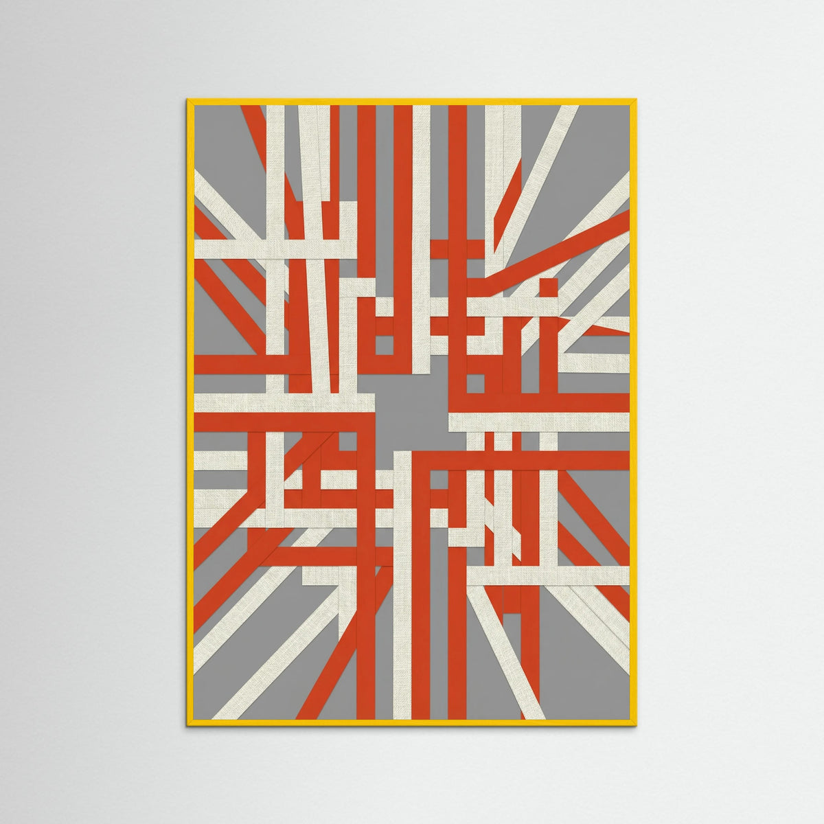 Yellow Wood Dynamic Crimson Lines