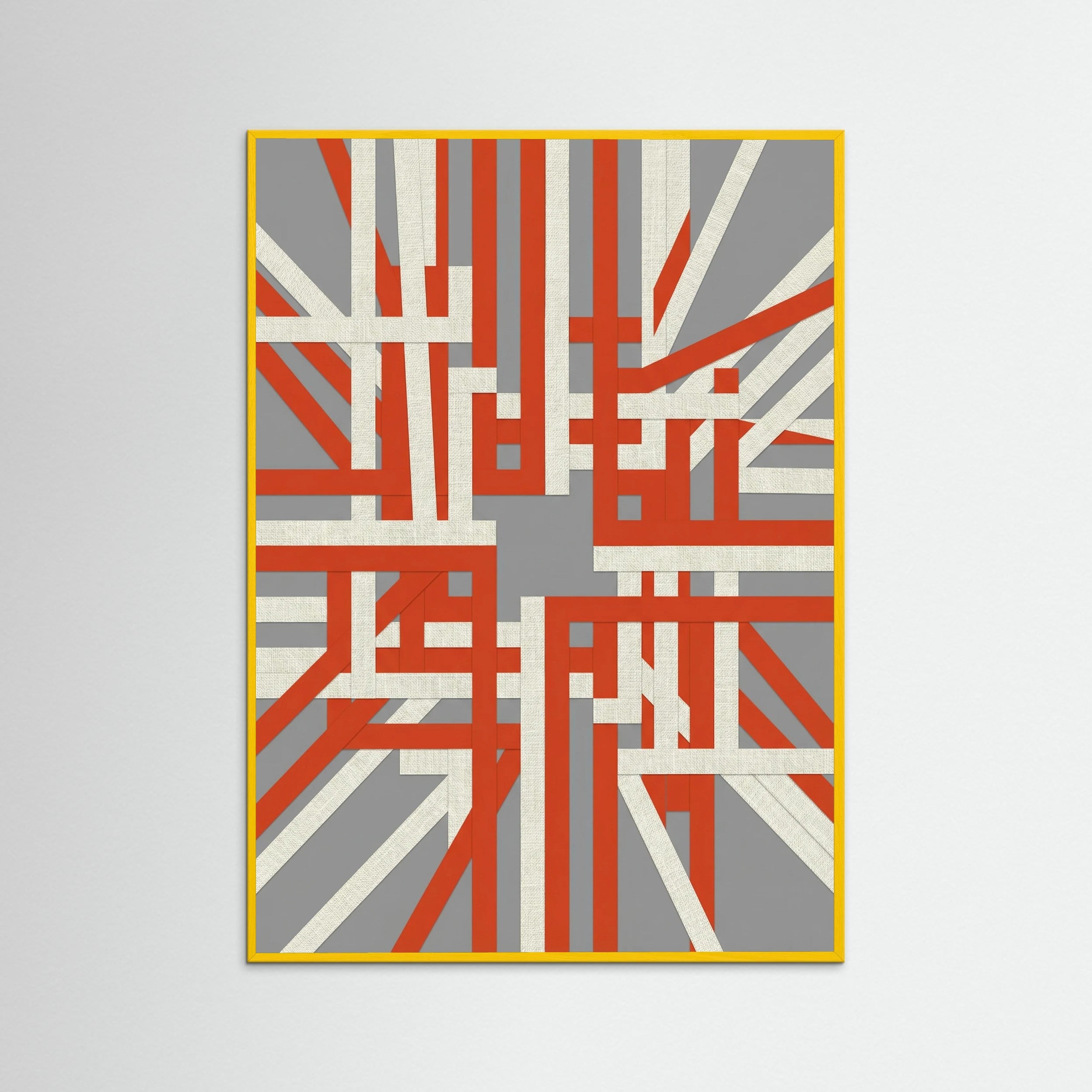 Yellow Wood Dynamic Crimson Lines