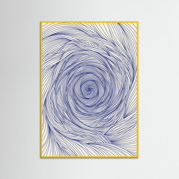 Yellow Wood Dynamic Indigo Swirl