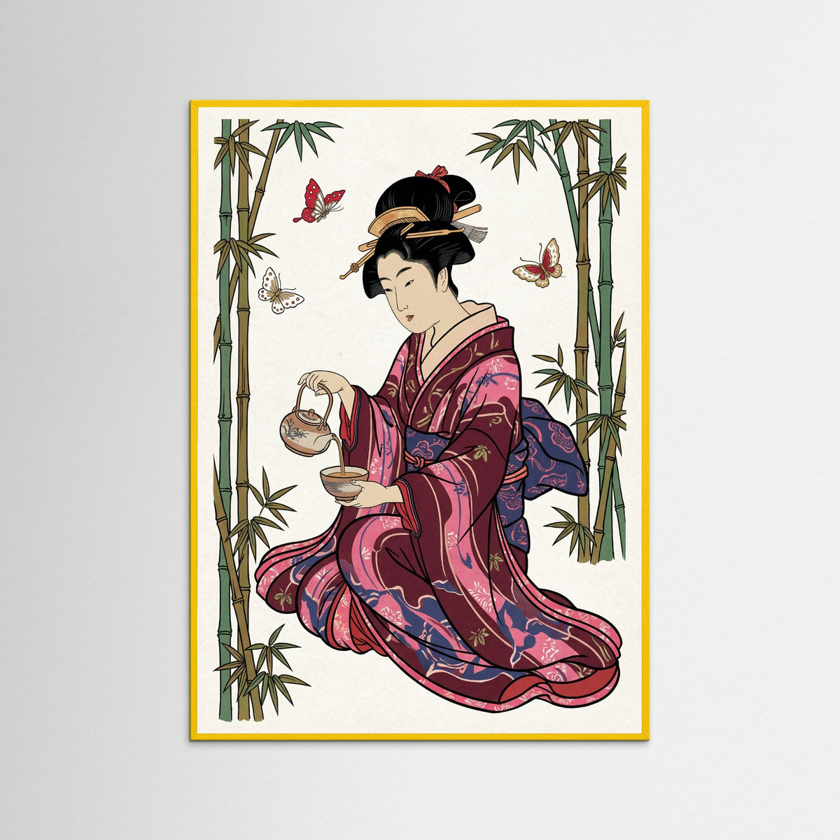 Yellow Wood Elegant Fan Dance