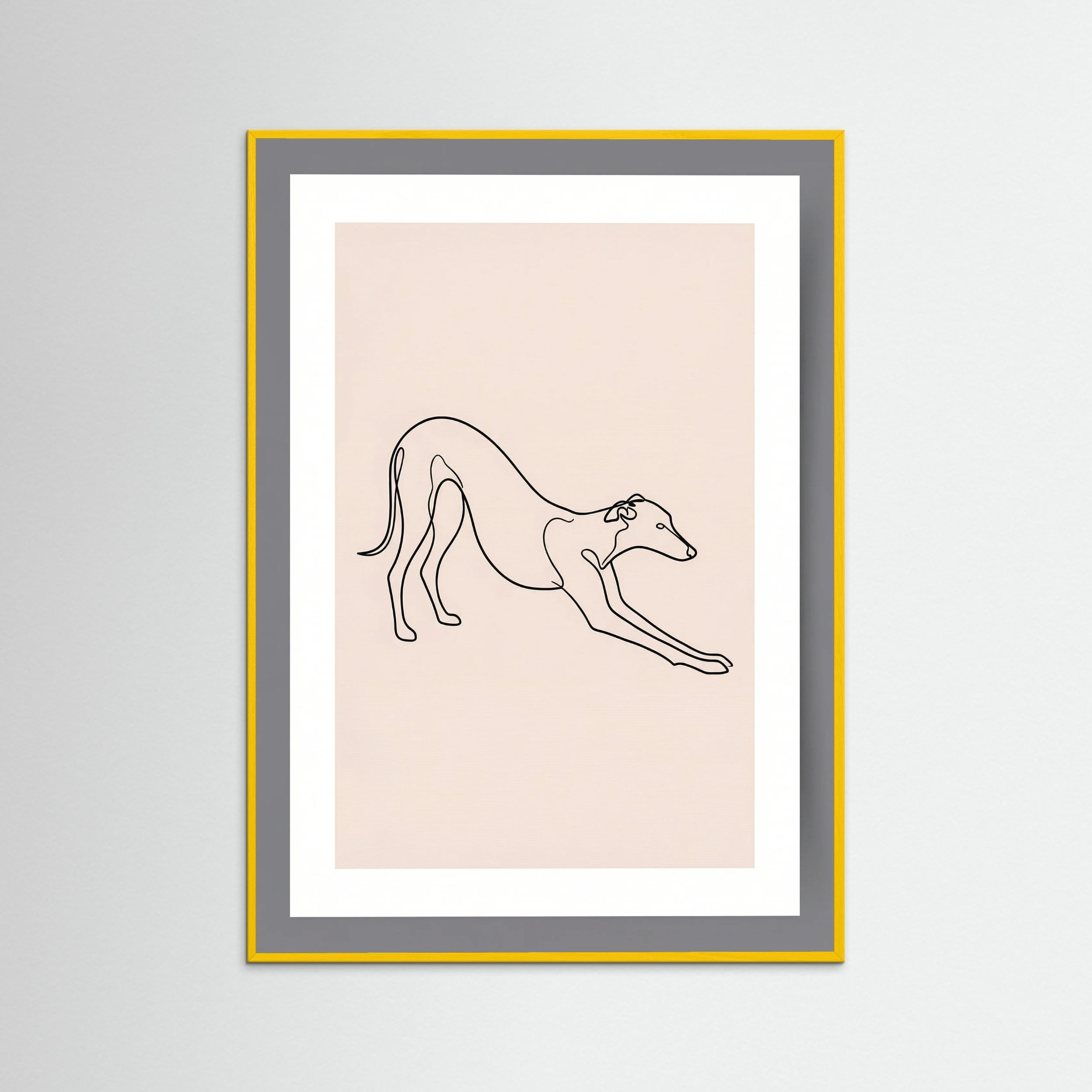 Yellow Wood Elegant Feline Sketch