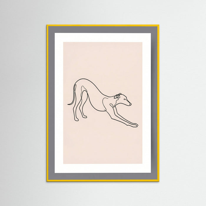 Yellow Wood Elegant Feline Sketch
