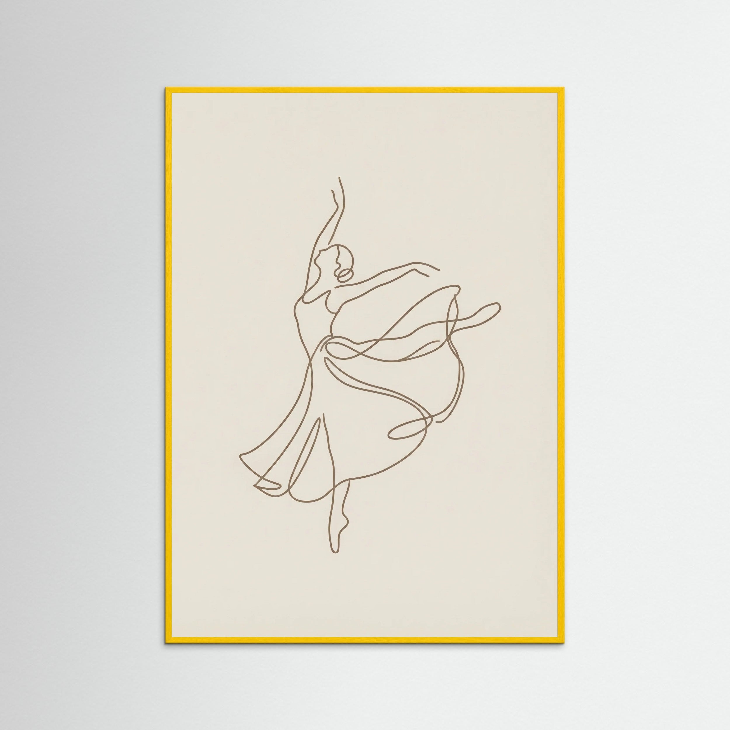 Yellow Wood Elegant Line Figure
