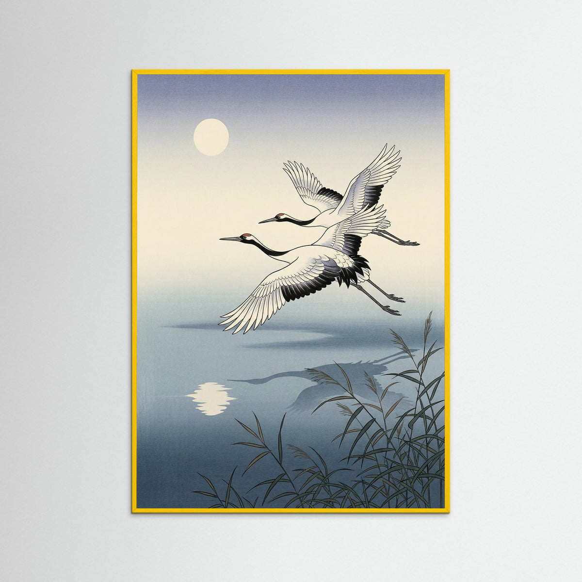 Yellow Wood Elegant Peacocks Perched