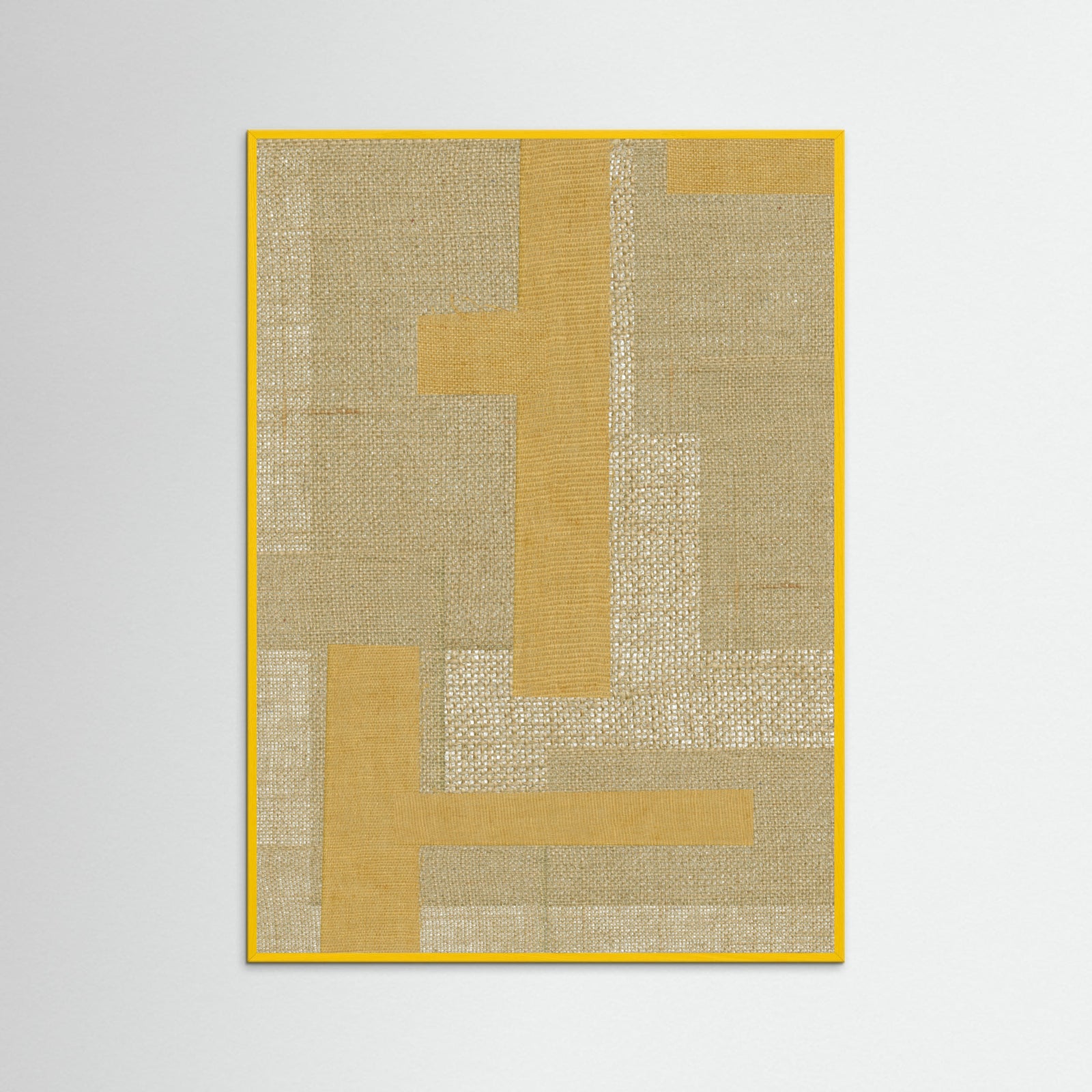Yellow Wood Fabric Pattern Collage No.4 Poster