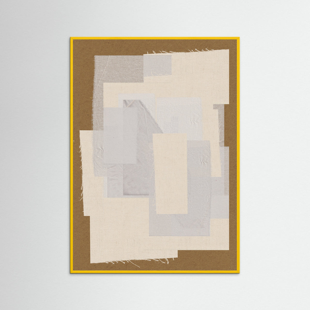 Yellow Wood Fabric Pattern Collage No.6 Poster