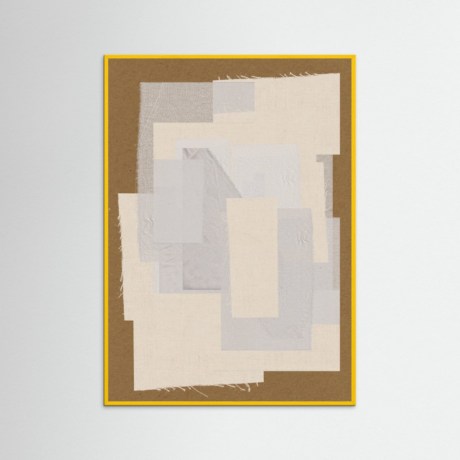 Yellow Wood Fabric Pattern Collage No.6 Poster