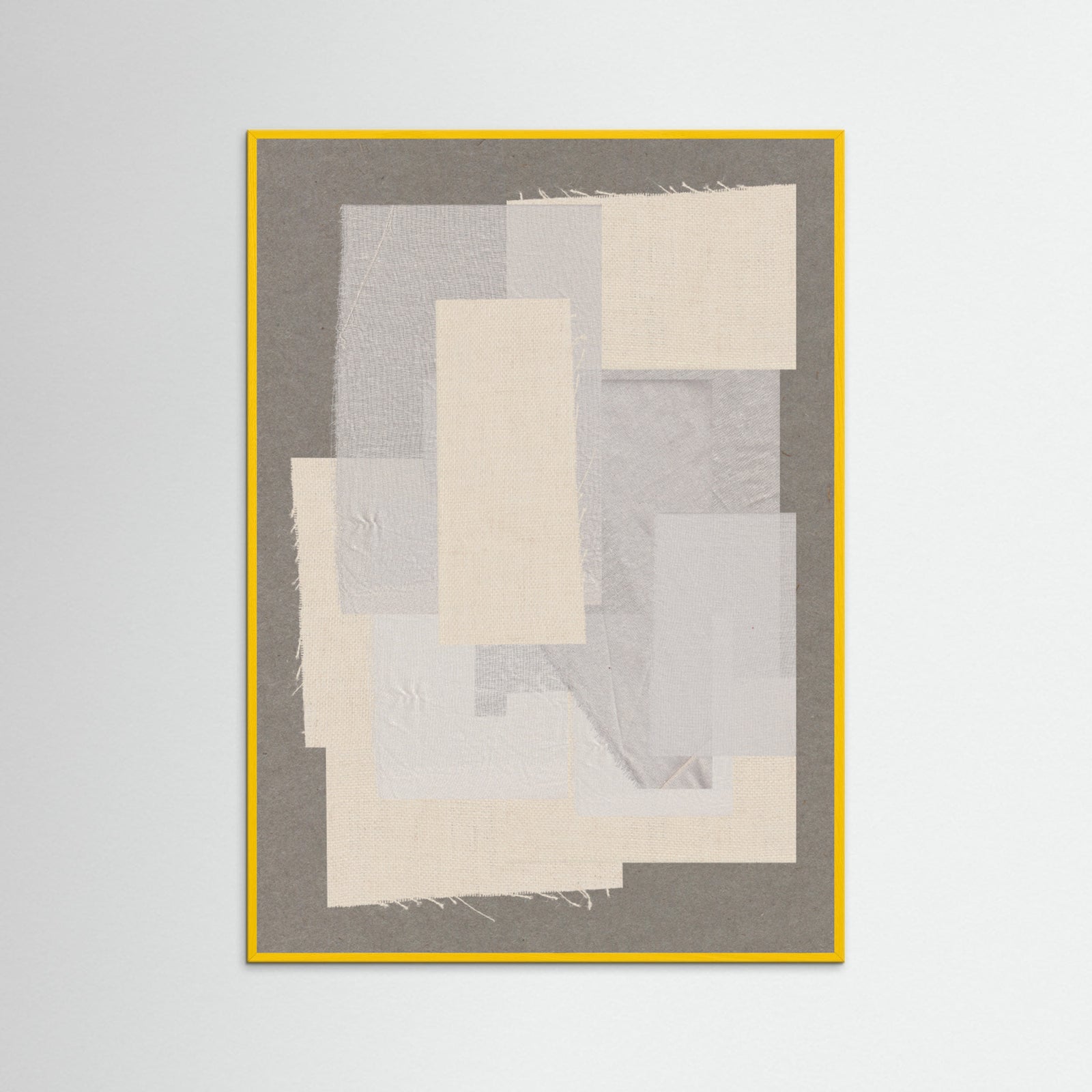 Yellow Wood Fabric Pattern Collage No.7 Poster
