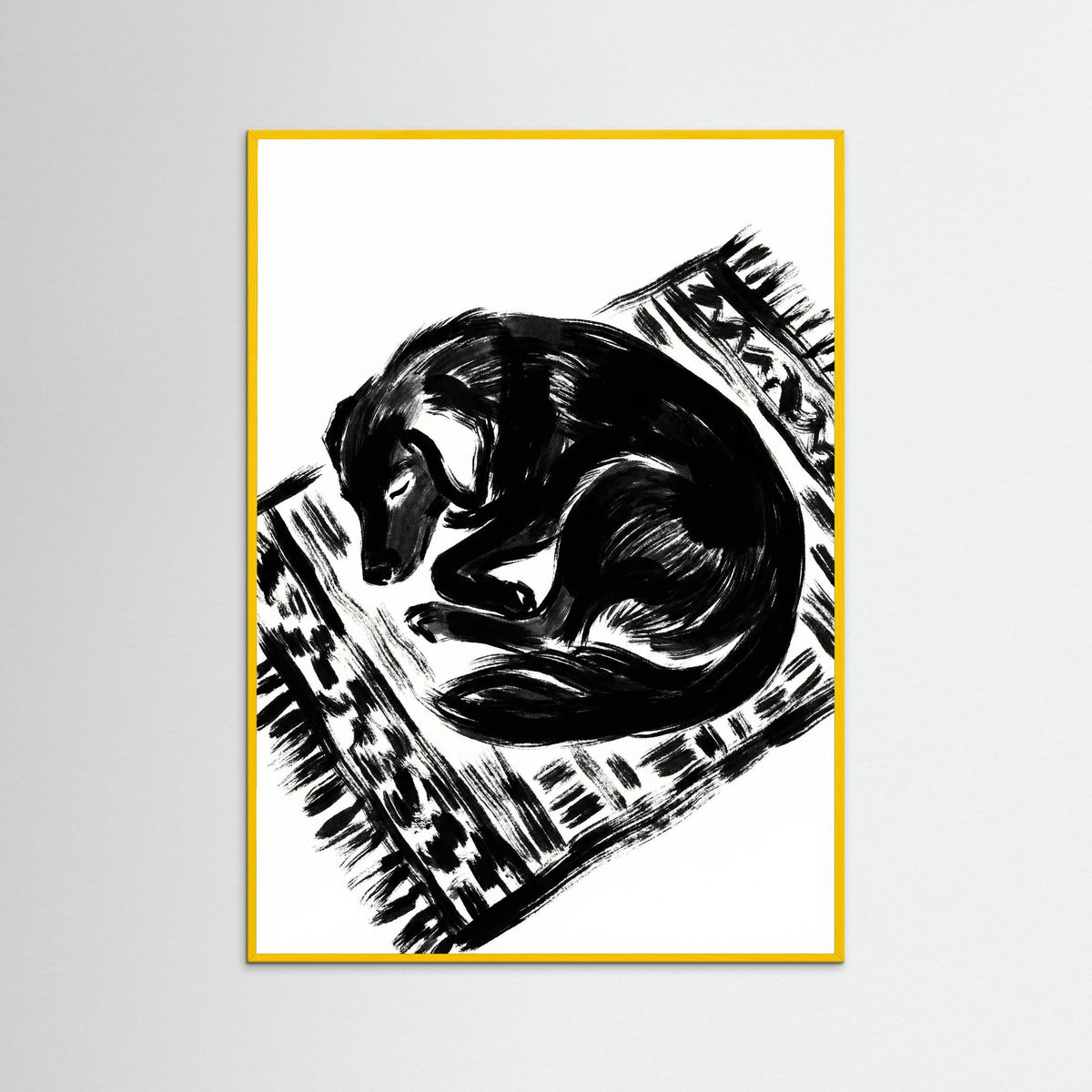 Yellow Wood Feline Repose Black