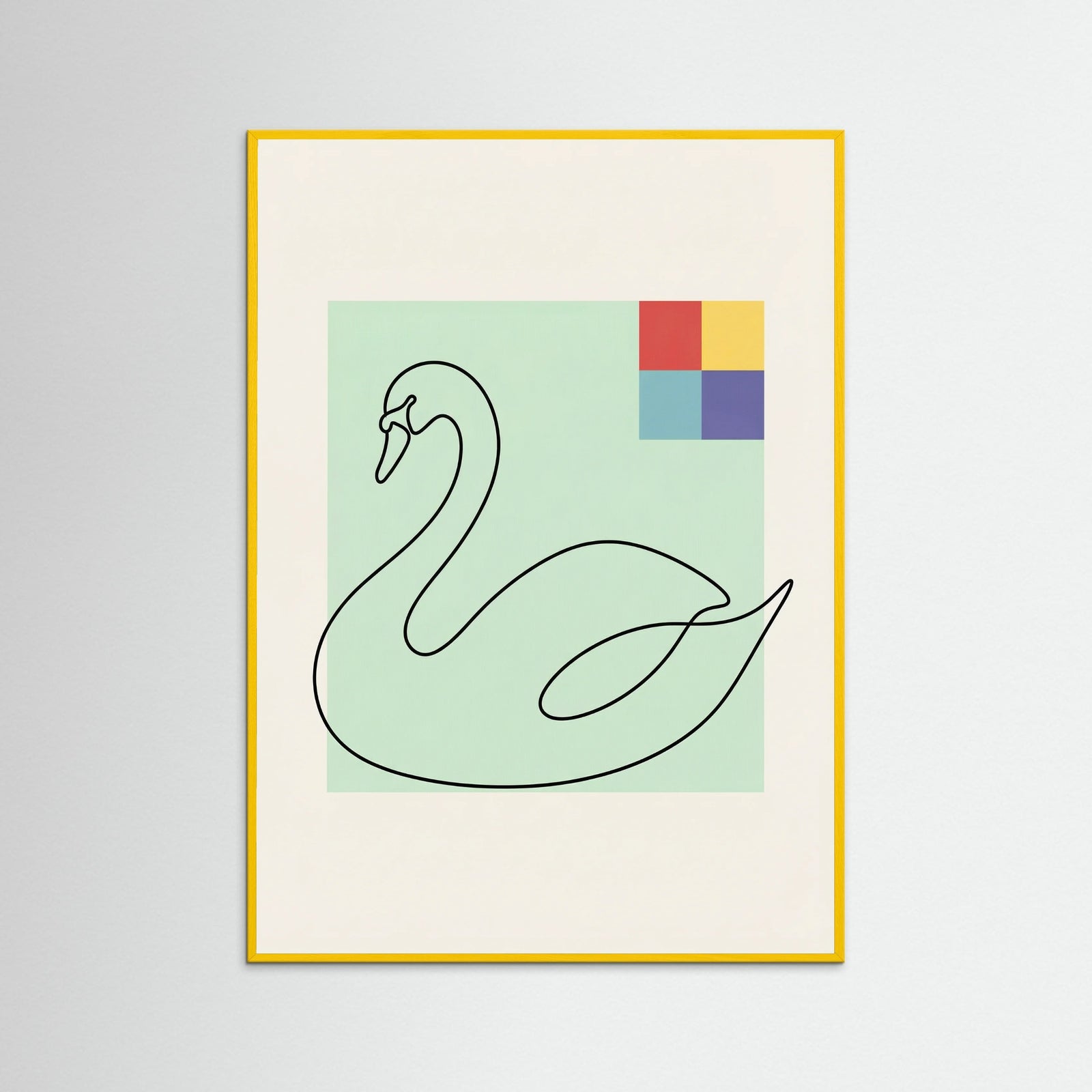Yellow Wood Feline Silhouette Stretch