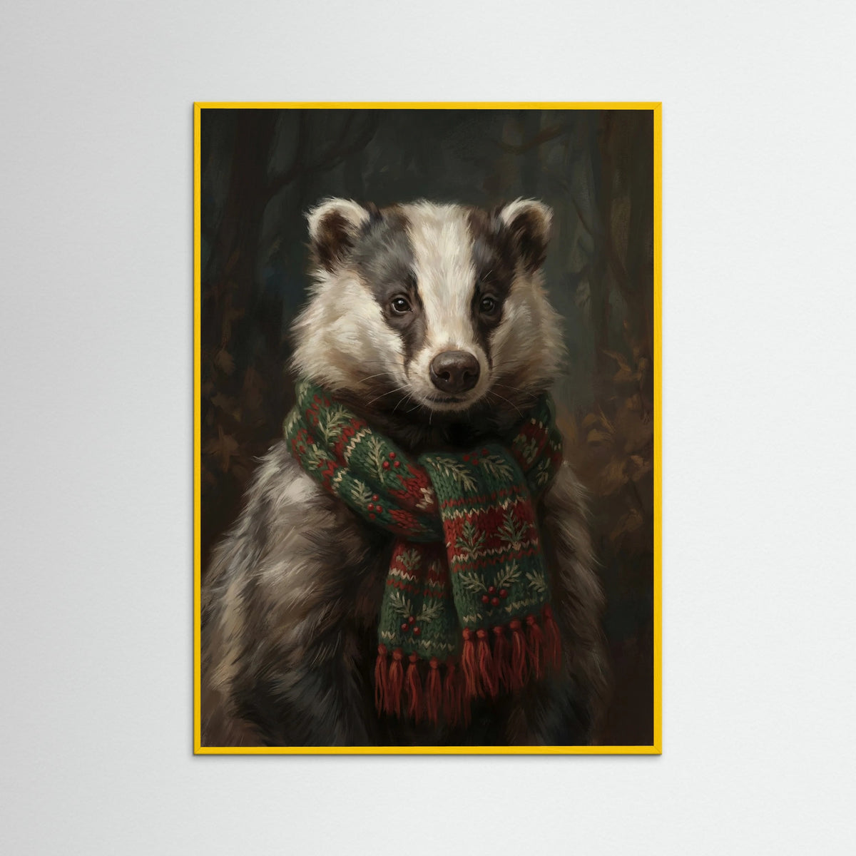 Yellow Wood Festive Fowl Portrait