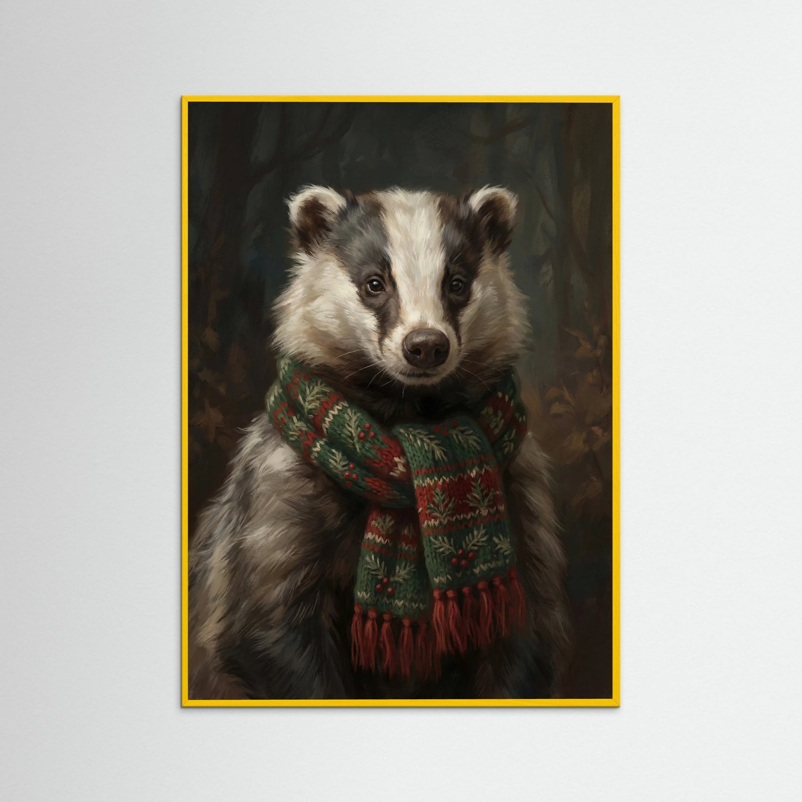 Yellow Wood Festive Fowl Portrait