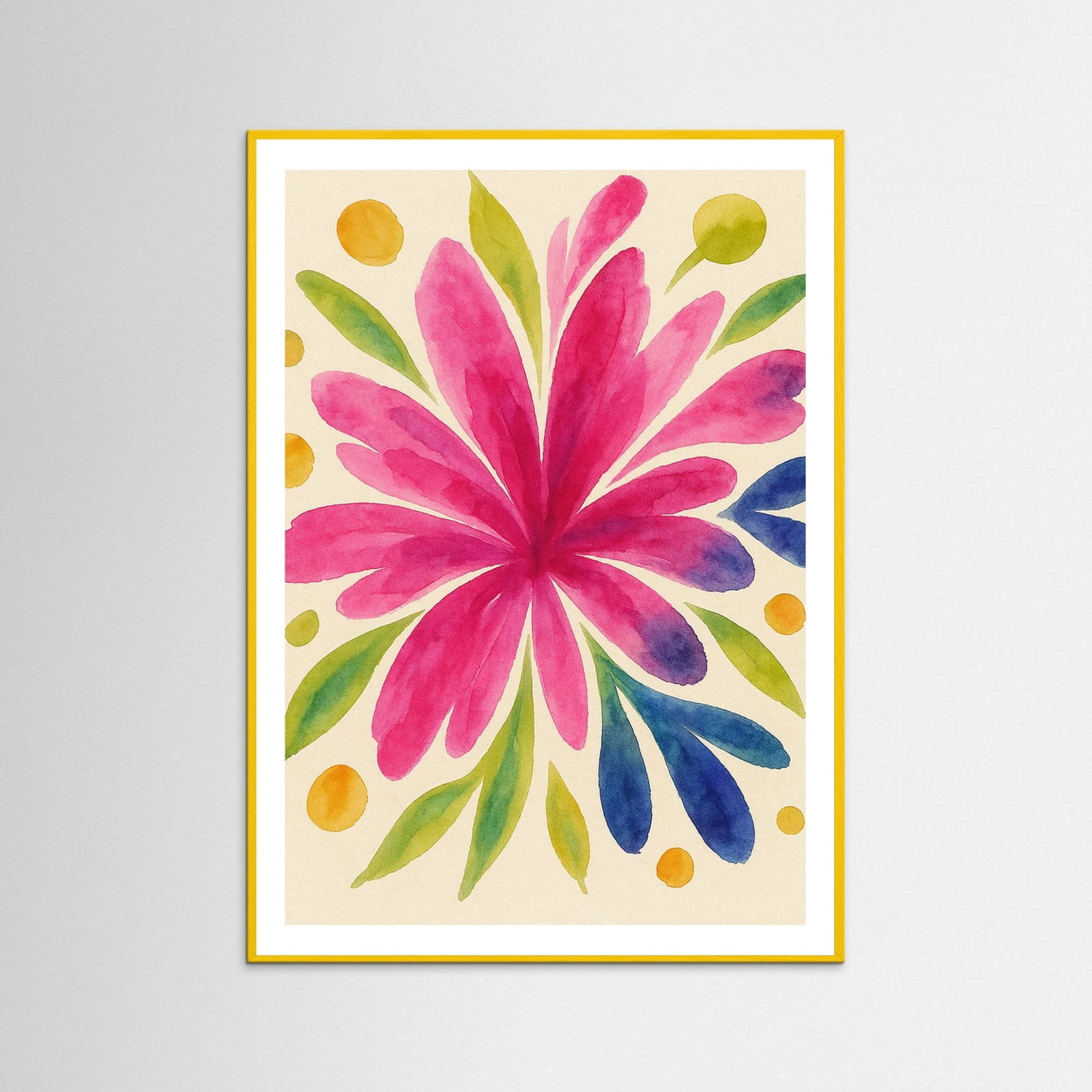 Yellow Wood Floral Burst