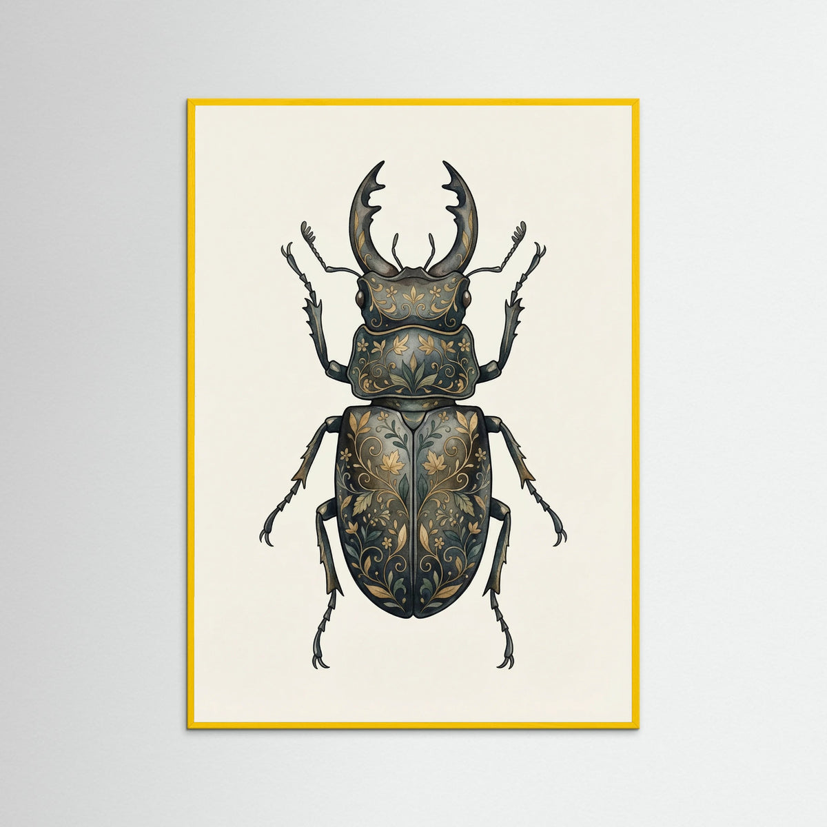 Yellow Wood Floral Moth Specimen