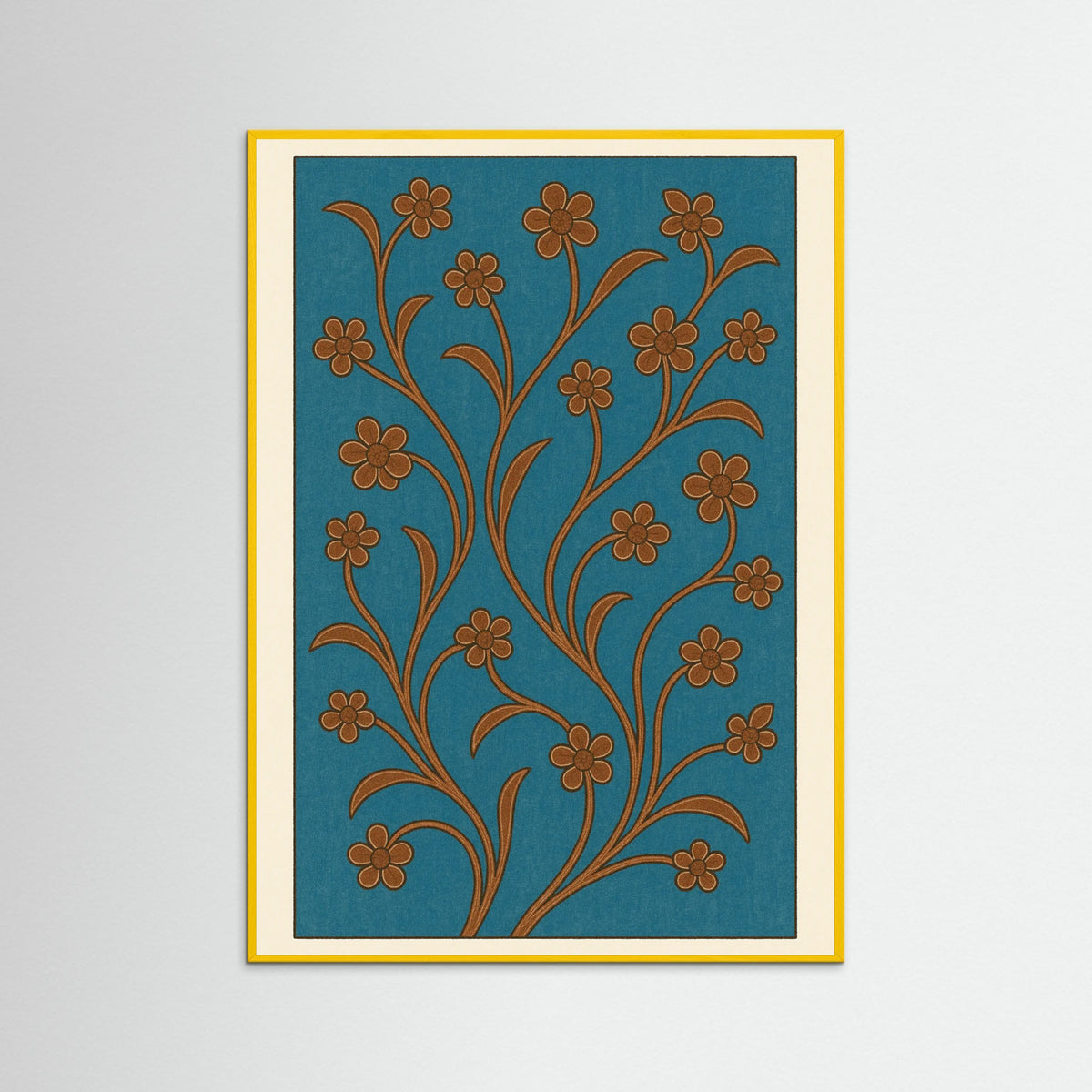 Yellow Wood Floral Patterns