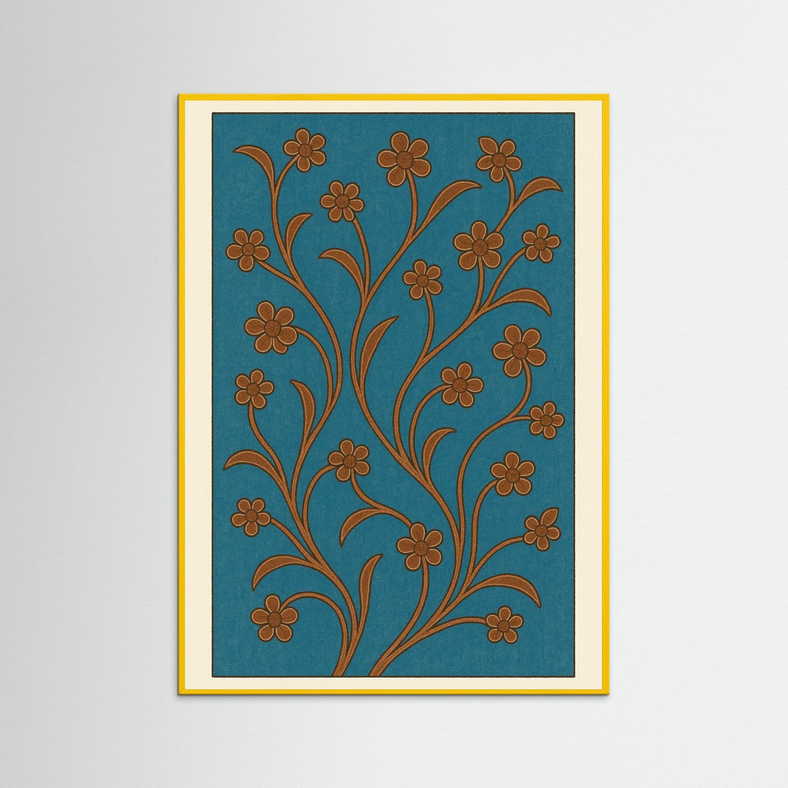 Yellow Wood Floral Patterns