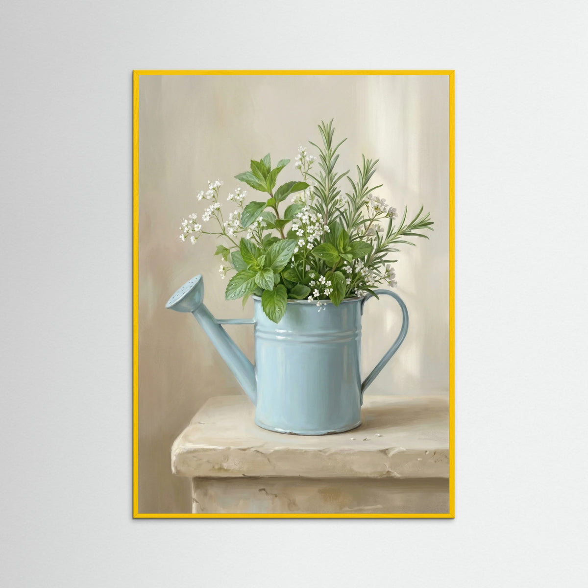 Yellow Wood Floral Teacup Serenity