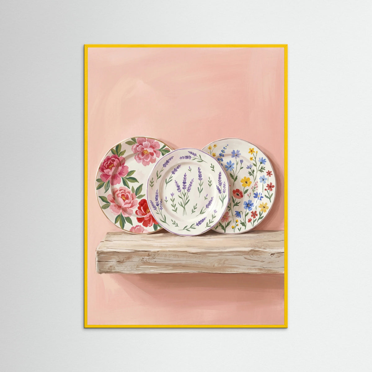 Yellow Wood Floral Teatime