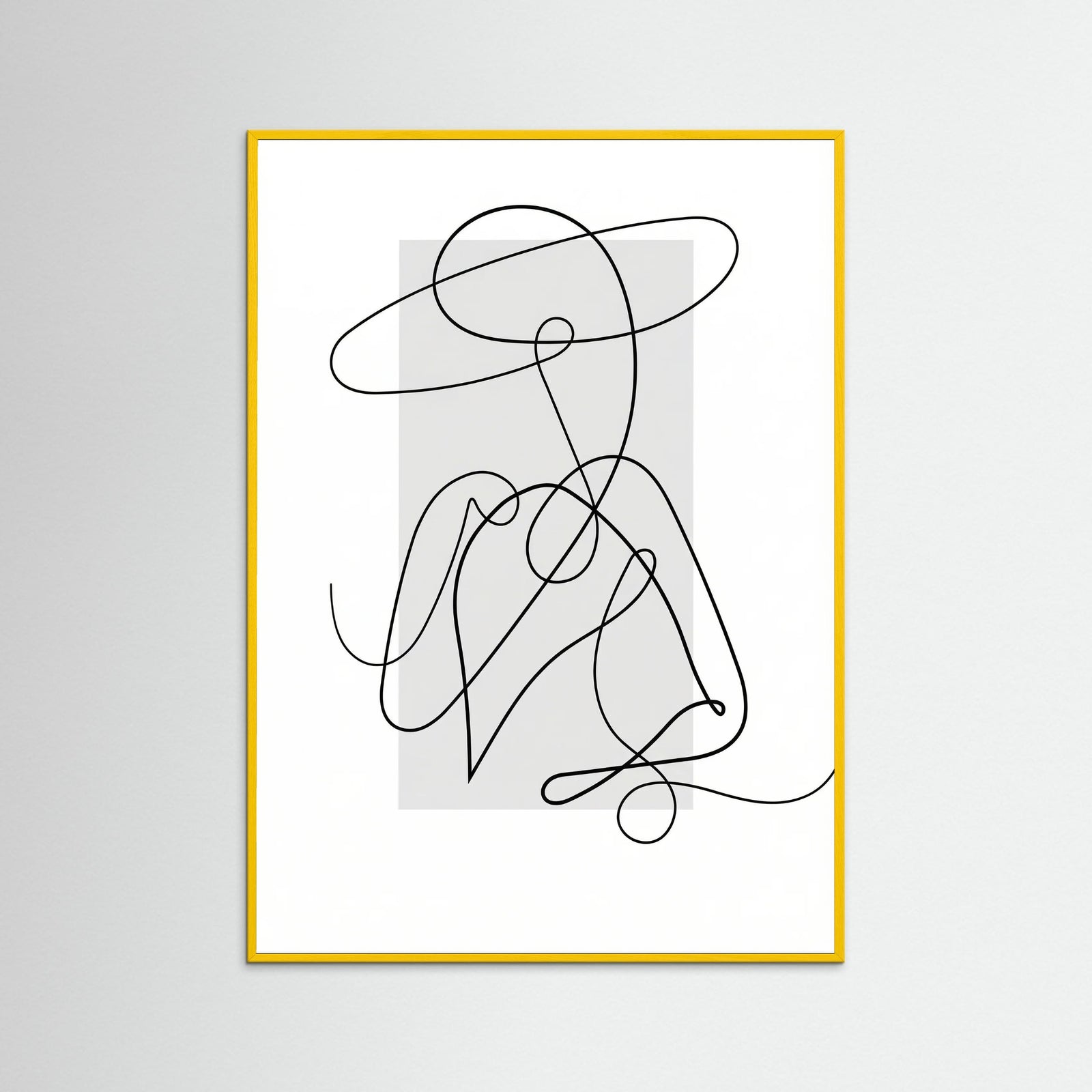 Yellow Wood Flowing Contours Gray