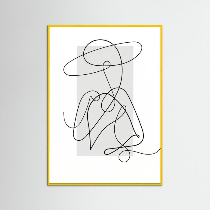 Yellow Wood Flowing Contours Gray