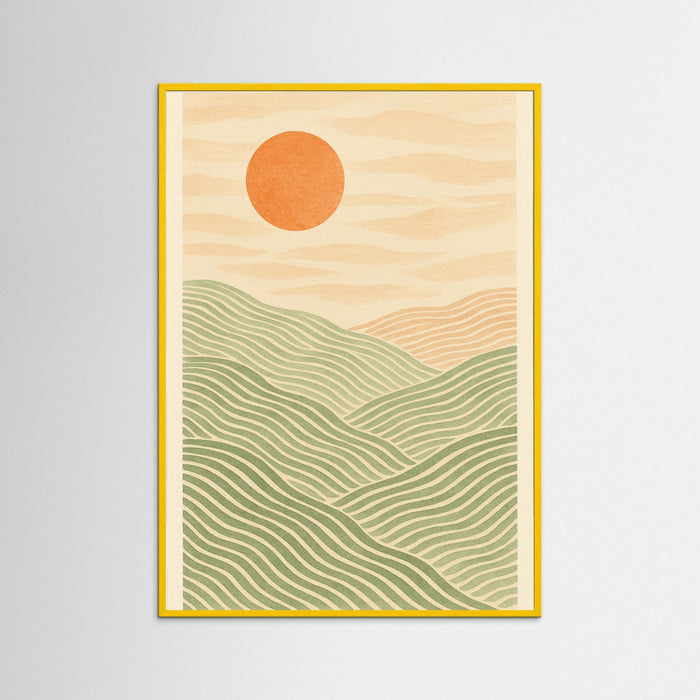 Yellow Wood Flowing Contours