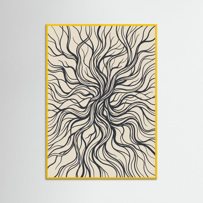 Yellow Wood Flowing Contours