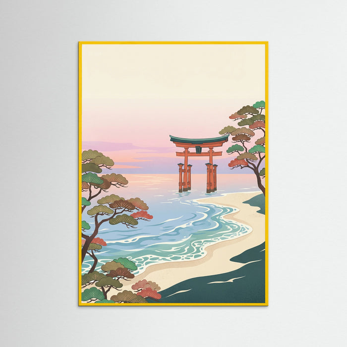 Yellow Wood Flowing Mountain Serenity