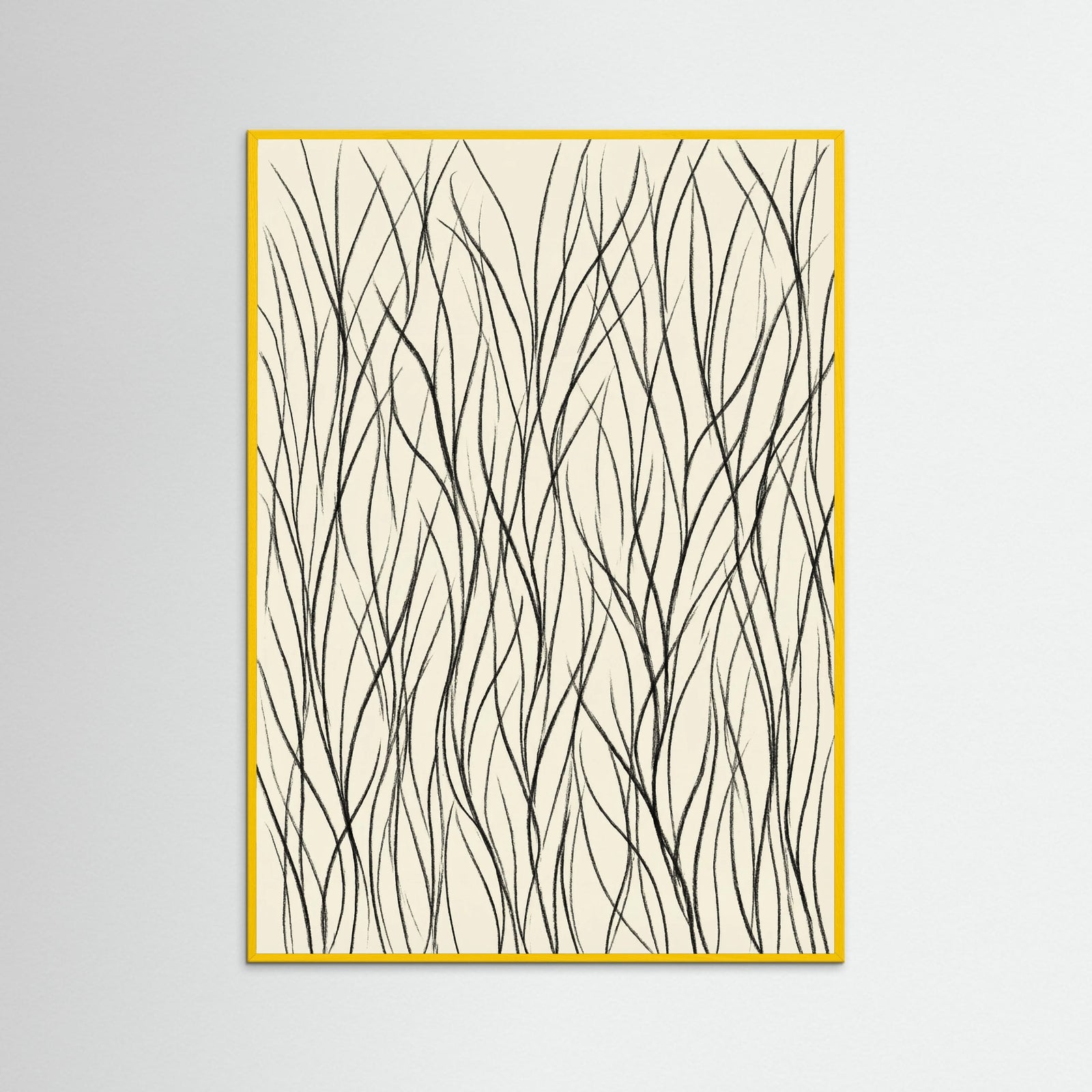 Yellow Wood Flowing Rhythms Black