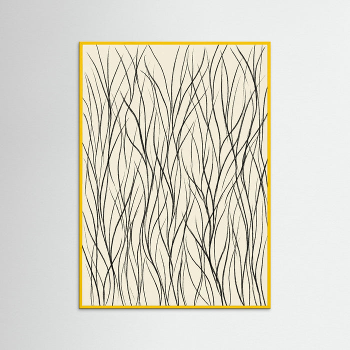 Yellow Wood Flowing Rhythms Black